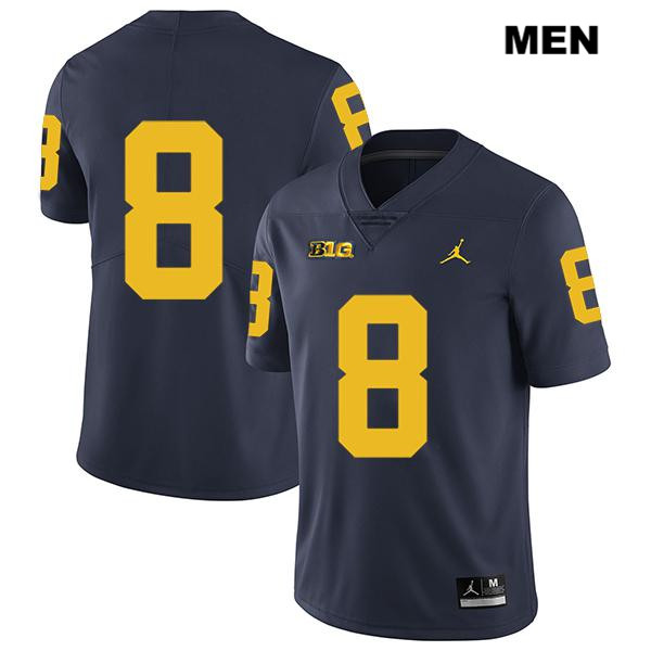 Men's NCAA Michigan Wolverines Devin Gil #8 No Name Navy Jordan Brand Authentic Stitched Legend Football College Jersey TD25V48RN